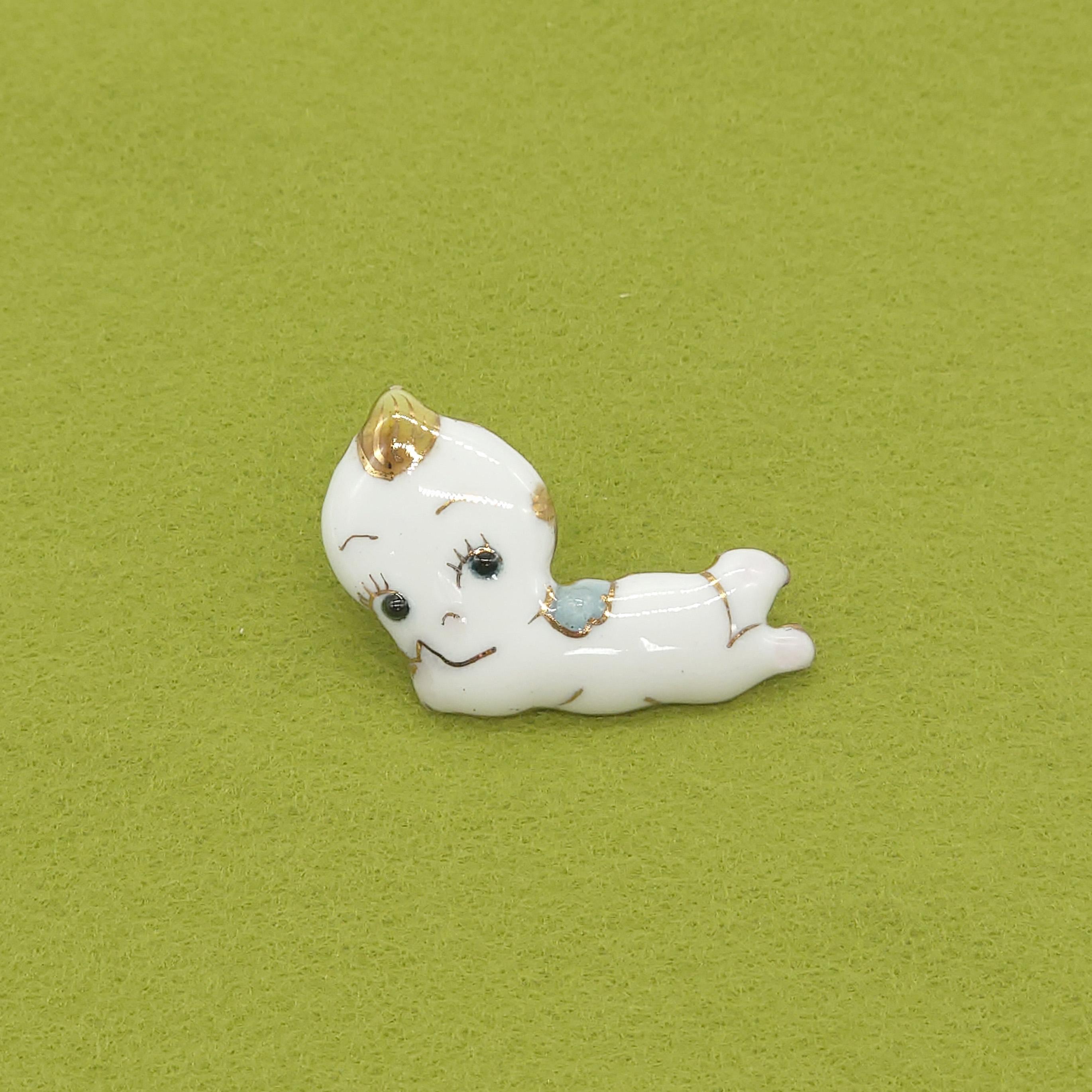 キューピー(g)の七宝焼ピンブローチ（ピンバッジ）[受注制作]1枚目の画像